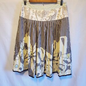 Cabi Womens Sz 4 Knee Length Treasure A-Line Skirt Floral Cottagecore Business